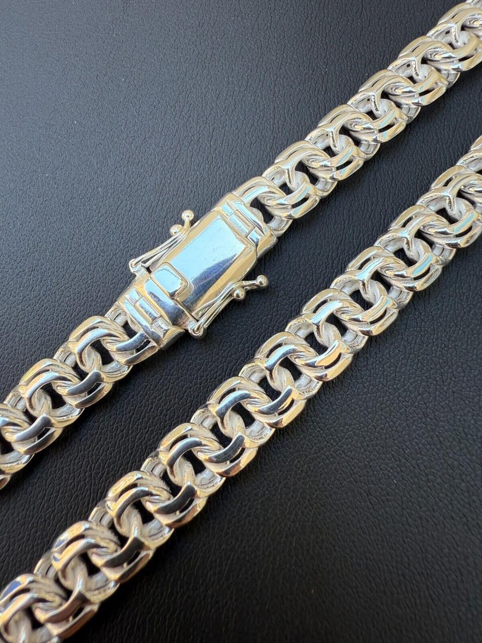 Bismark Garibaldi Chino Link Chain Necklace - 925 Sterling Silver - 18"-28" - 9mm