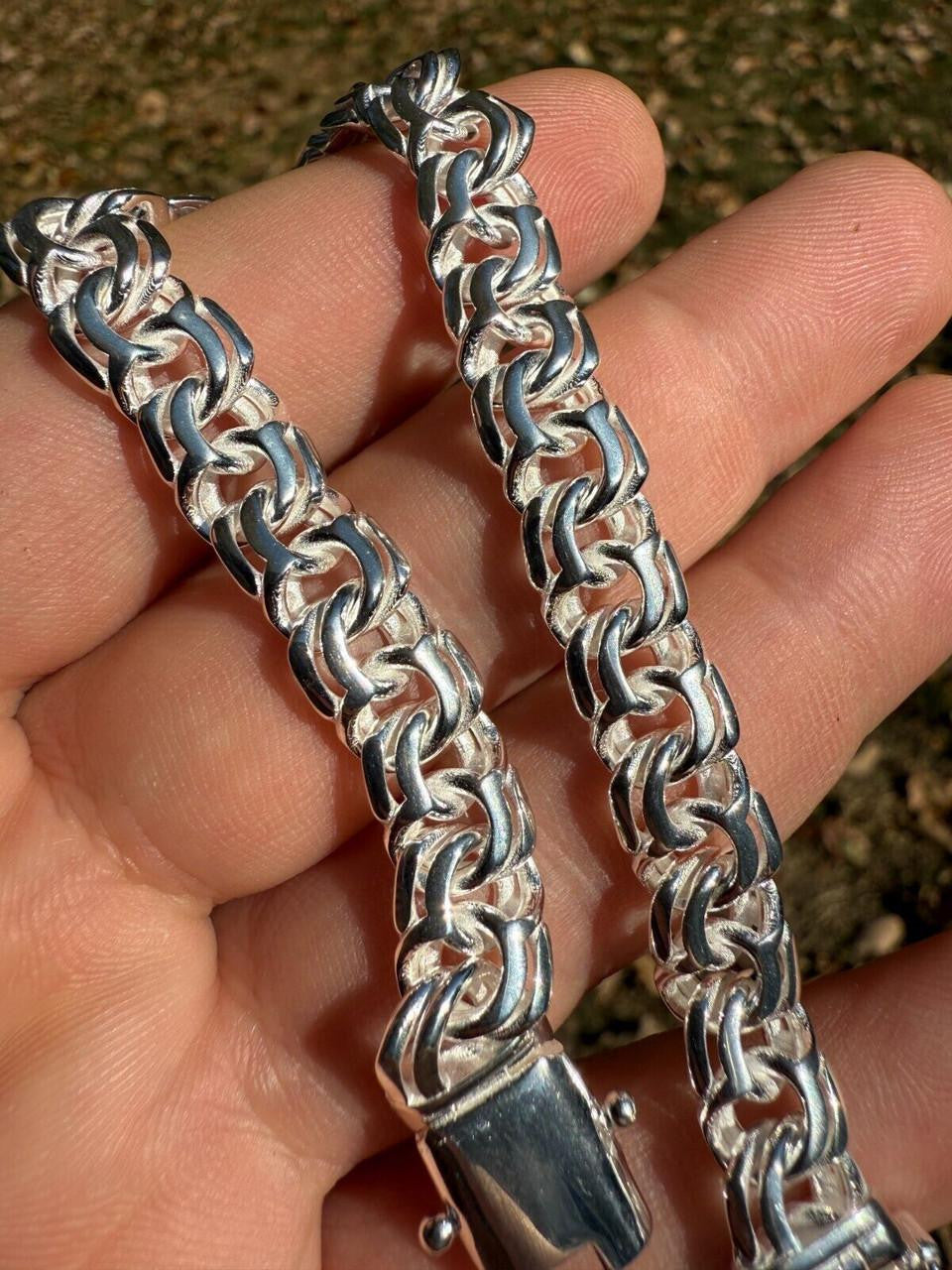 Bismark Garibaldi Chino Link Chain Necklace - 925 Sterling Silver - 18"-28" - 9mm