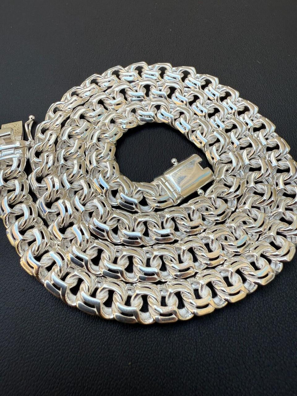 Bismark Garibaldi Chino Link Chain Necklace - 925 Sterling Silver - 18"-28" - 9mm