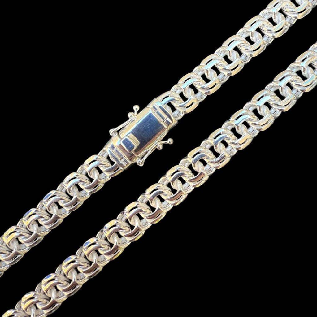 Bismark Garibaldi Chino Link Chain Necklace - 925 Sterling Silver - 18"-28" - 9mm