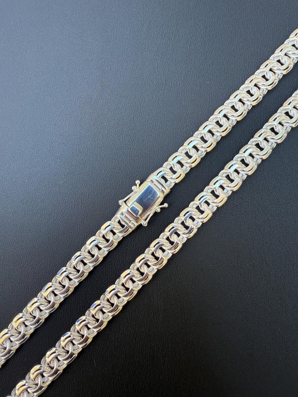 Bismark Garibaldi Chino Link Chain Necklace - 925 Sterling Silver - 18"-28" - 9mm