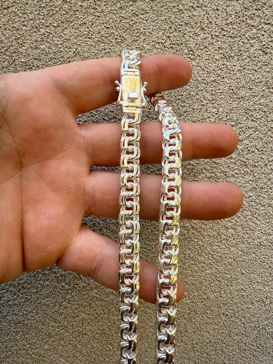 Bismark Garibaldi Chino Link Chain Necklace - 925 Sterling Silver - 18"-28" - 9mm