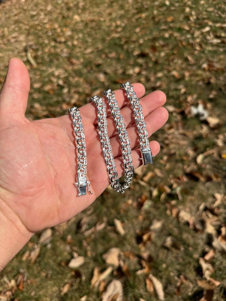 Bismark Garibaldi Chino Link Chain Necklace - 925 Sterling Silver - 18"-28" - 9mm