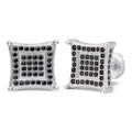 Black MOISSANITE 3D Kite Classic Iced Out Earrings - 925 Silver - 11mm