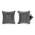 Black MOISSANITE 3D Kite Classic Iced Out Earrings - Black Rhodium Plated 925 Silver - 11mm