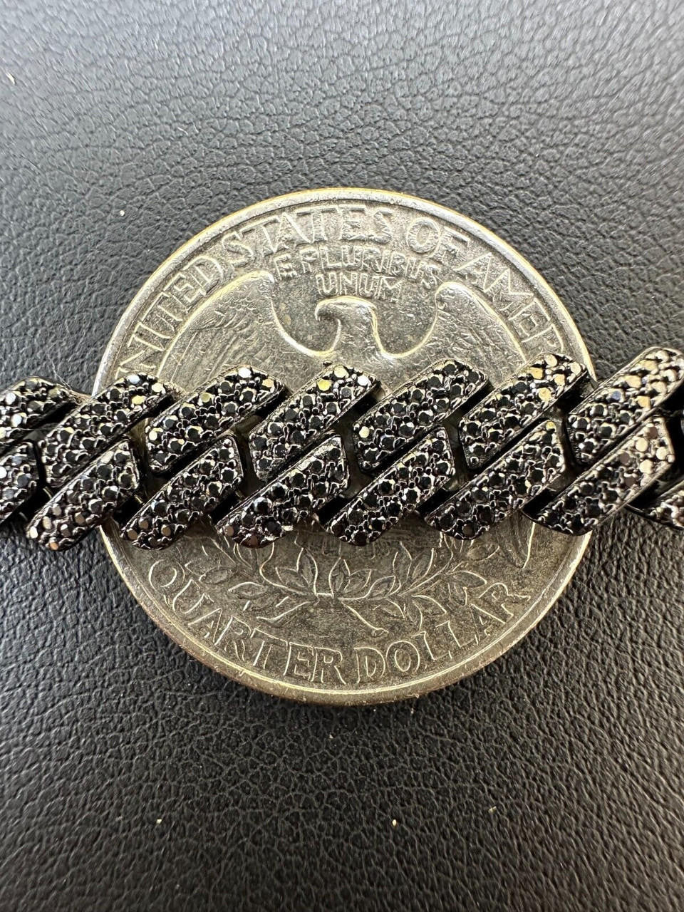 BLACK MOISSANITE 8mm Real Miami Cuban Link Prong Bracelet Iced Black Rhodium Over 925 Silver
