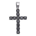 Black MOISSANITE Tennis Cross - 925 Silver - 5 Sizes 0.75"-2.25"