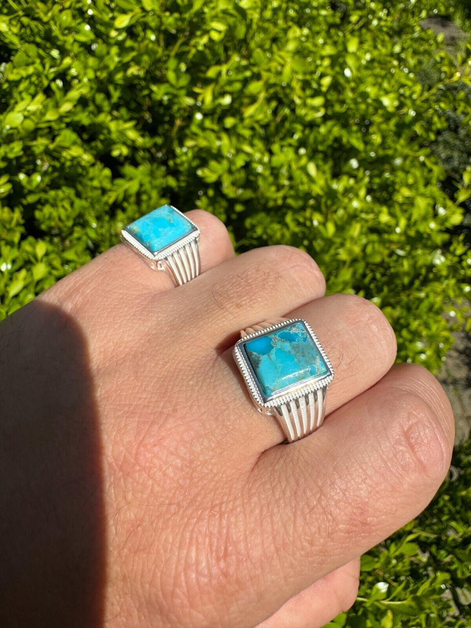 Game Of Thrones Ring - 925 Silver - Genuine Blue Turquoise Stone