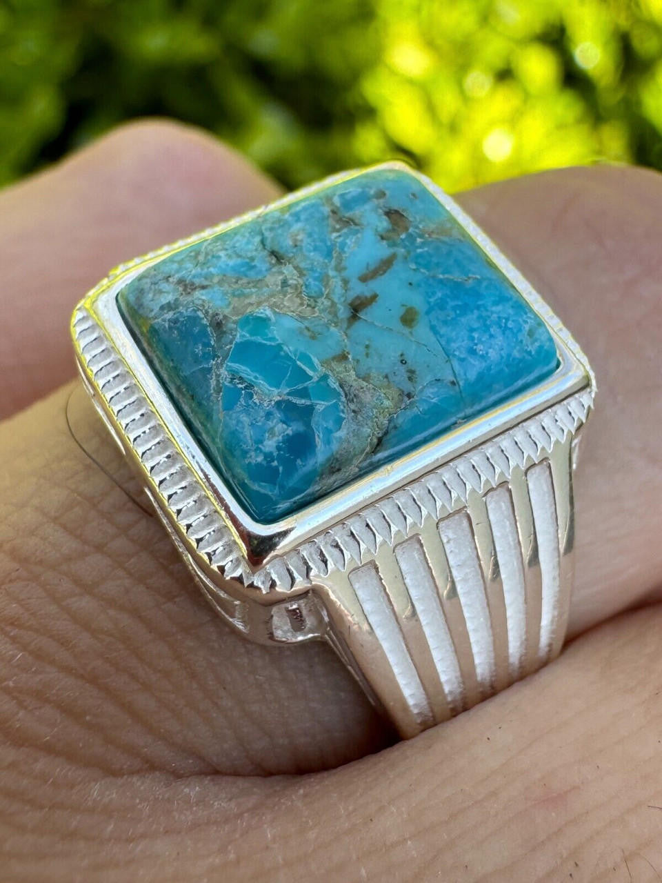 Game Of Thrones Ring - 925 Silver - Genuine Blue Turquoise Stone