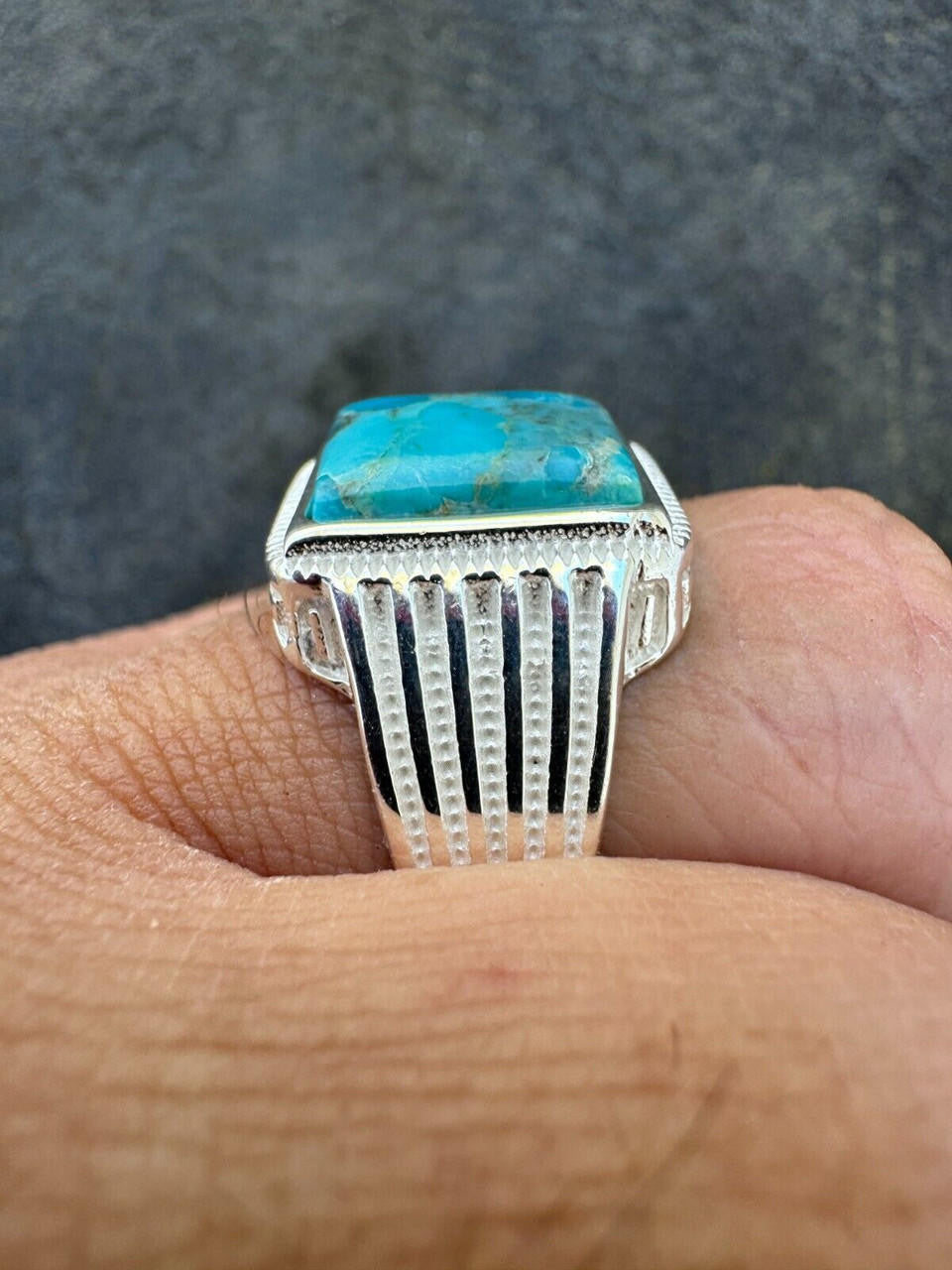 Game Of Thrones Ring - 925 Silver - Genuine Blue Turquoise Stone