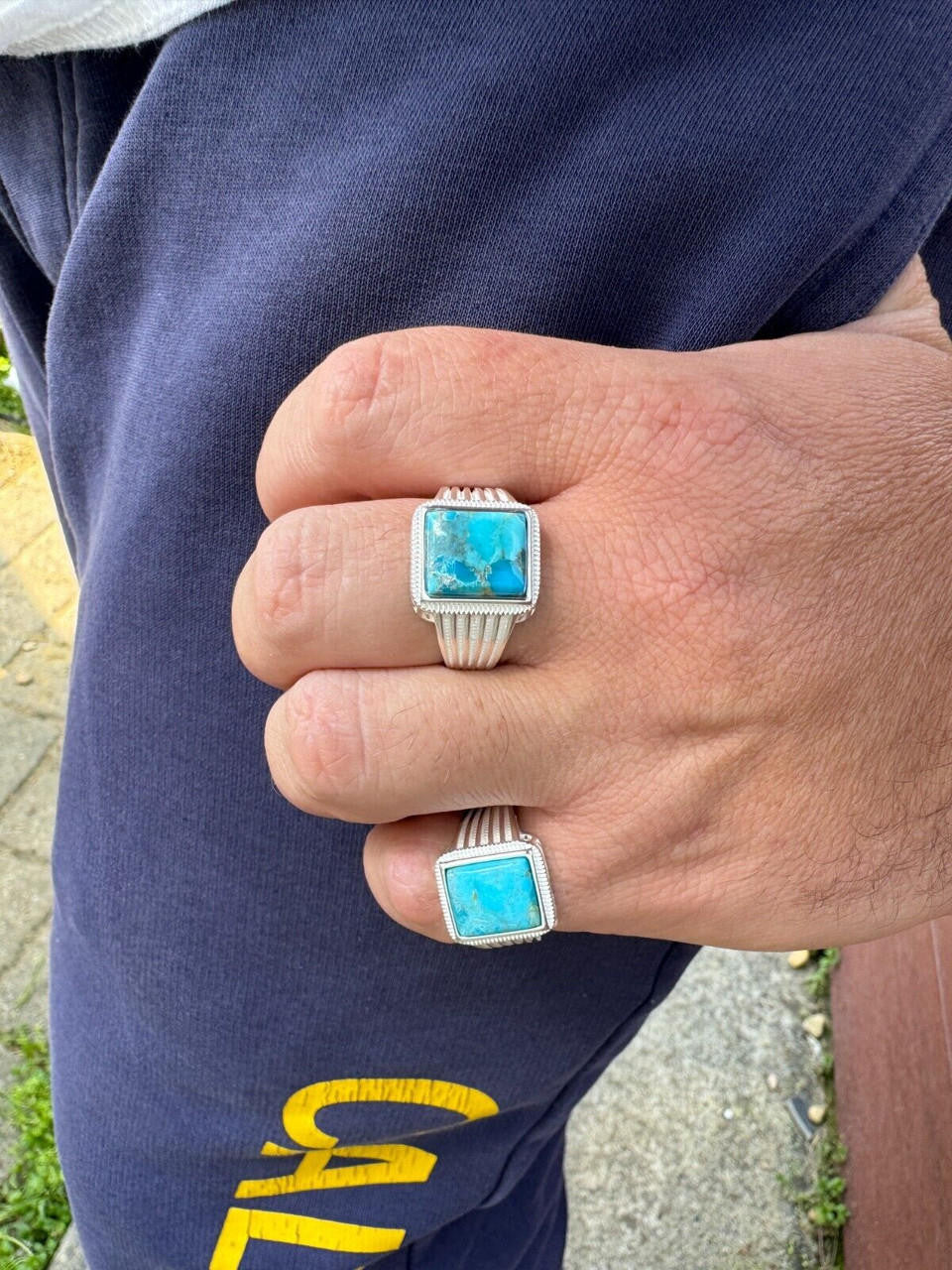 Game Of Thrones Ring - 925 Silver - Genuine Blue Turquoise Stone