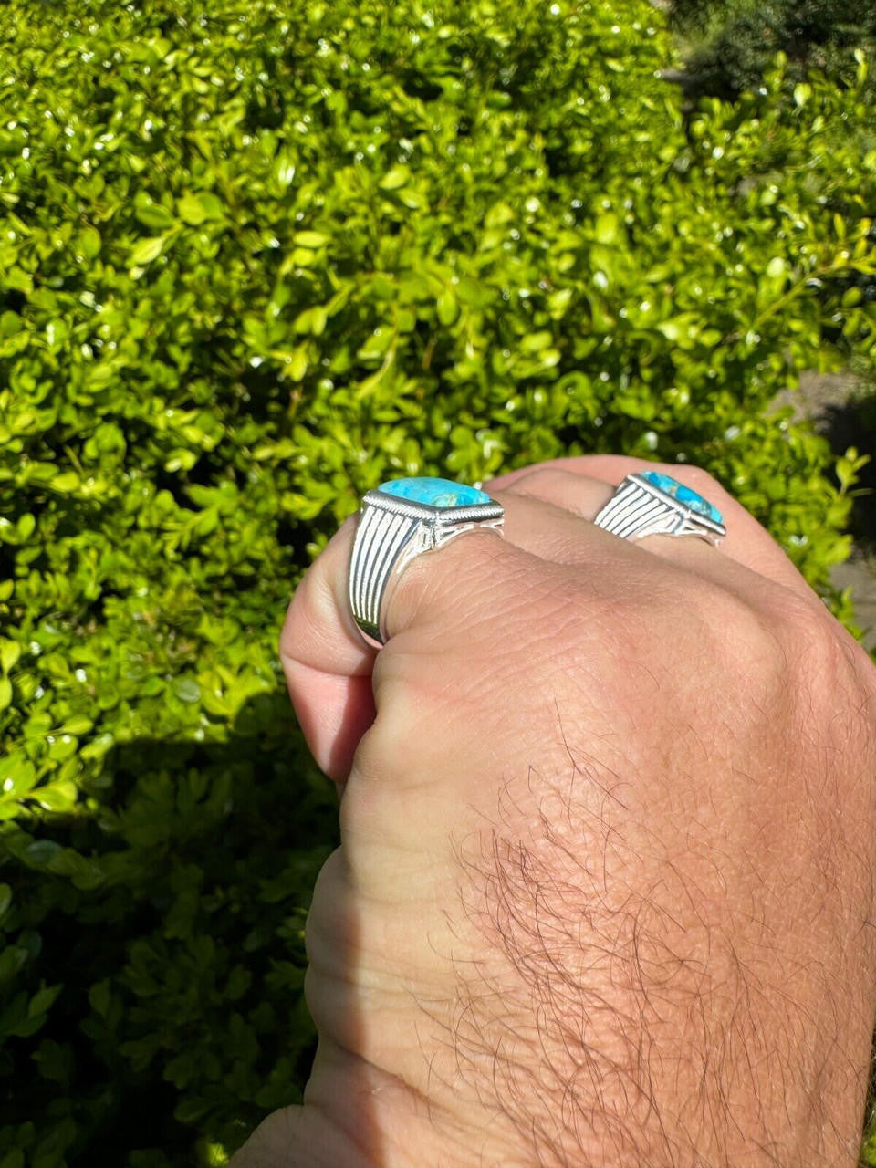 Game Of Thrones Ring - 925 Silver - Genuine Blue Turquoise Stone