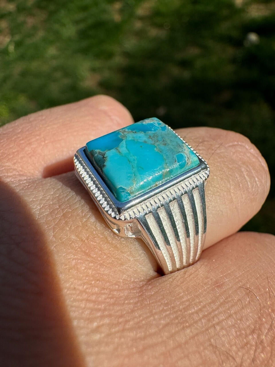 Game Of Thrones Ring - 925 Silver - Genuine Blue Turquoise Stone