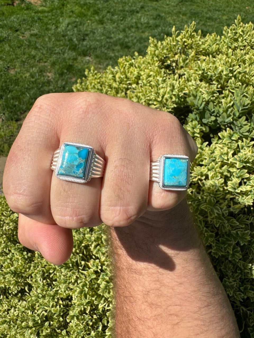 Game Of Thrones Ring - 925 Silver - Genuine Blue Turquoise Stone