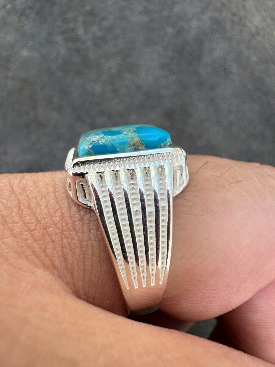 Game Of Thrones Ring - 925 Silver - Genuine Blue Turquoise Stone