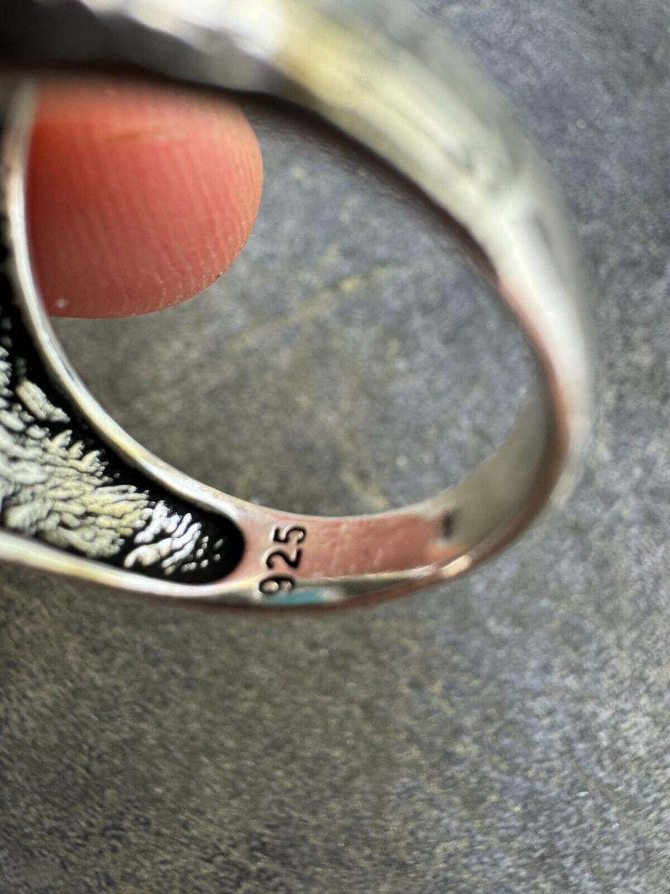 NYC Blue Vision Ring - 925 Silver Oxidized - Genuine Blue Turquoise Stone