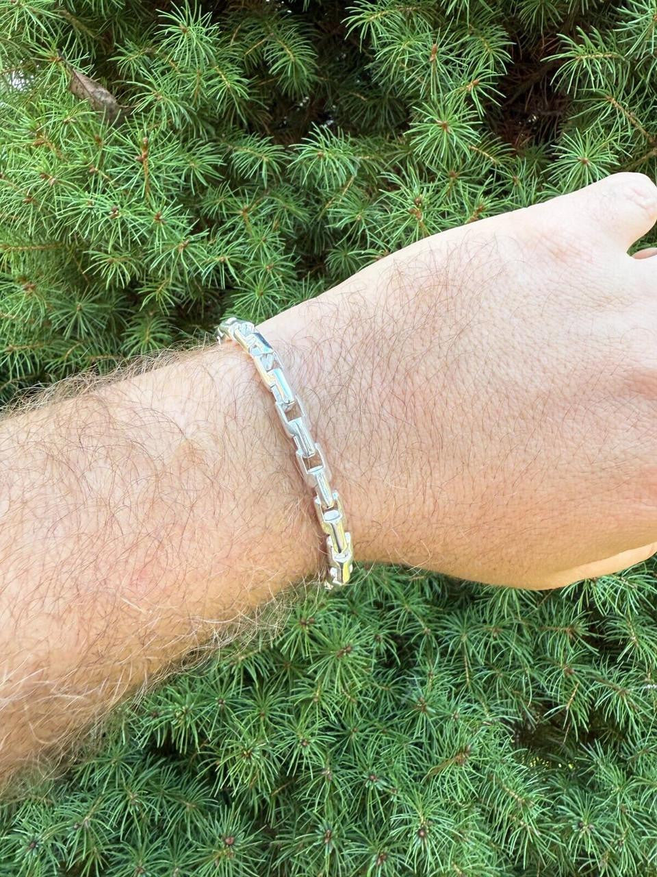 Bullet Rolo Chain Bracelet - 925 Sterling Silver - 7"-9" - 6mm