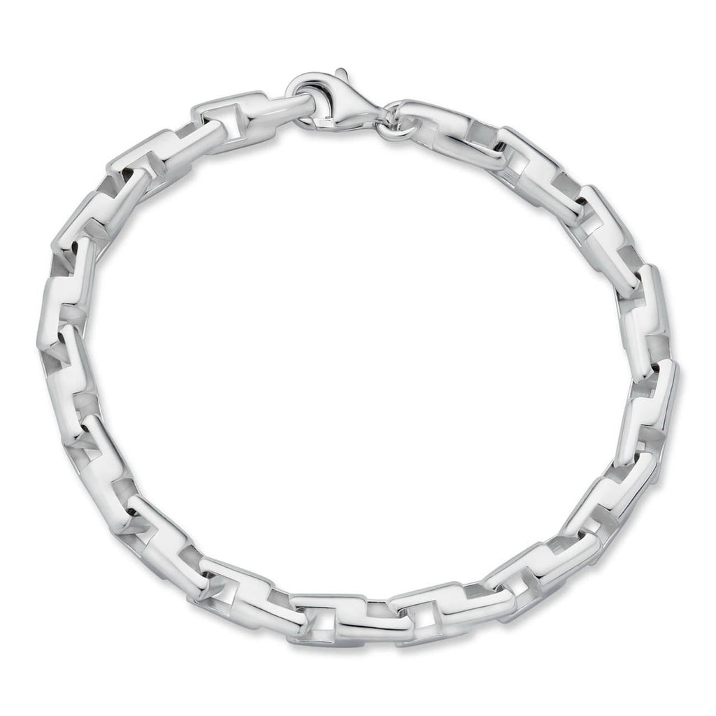 Bullet Rolo Chain Bracelet - 925 Sterling Silver - 7"-9" - 6mm