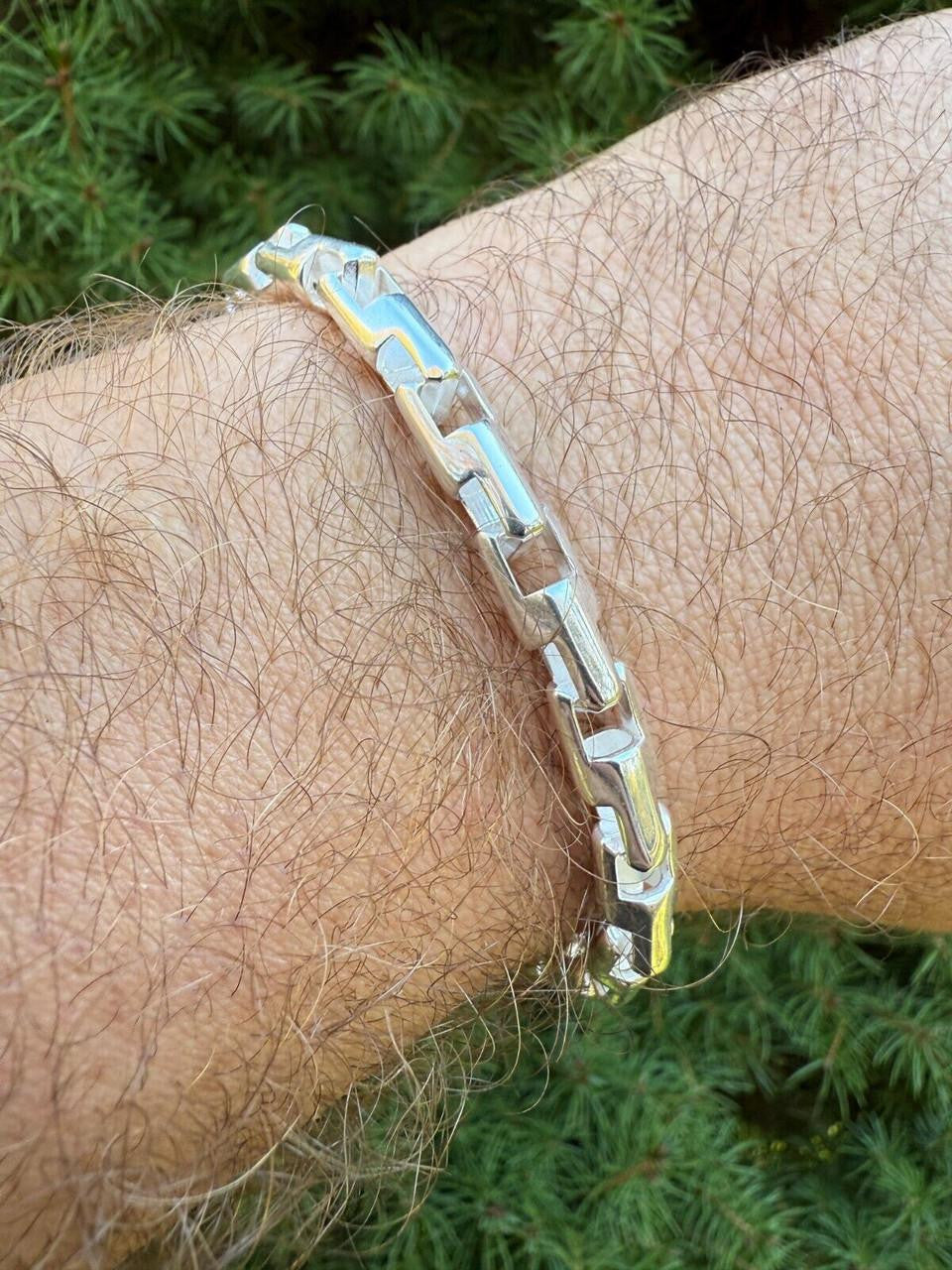 Bullet Rolo Chain Bracelet - 925 Sterling Silver - 7"-9" - 6mm