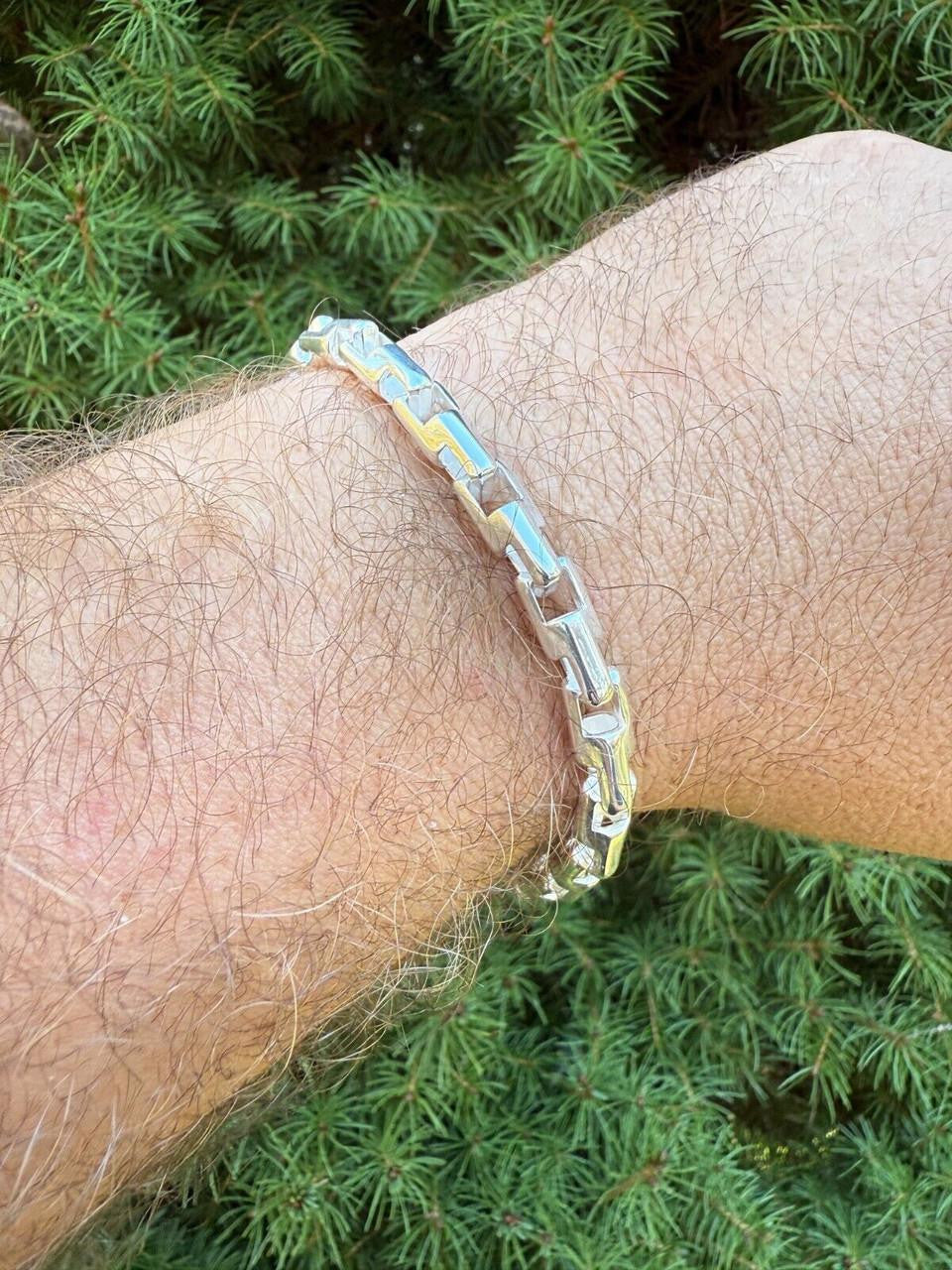 Bullet Rolo Chain Bracelet - 925 Sterling Silver - 7"-9" - 6mm