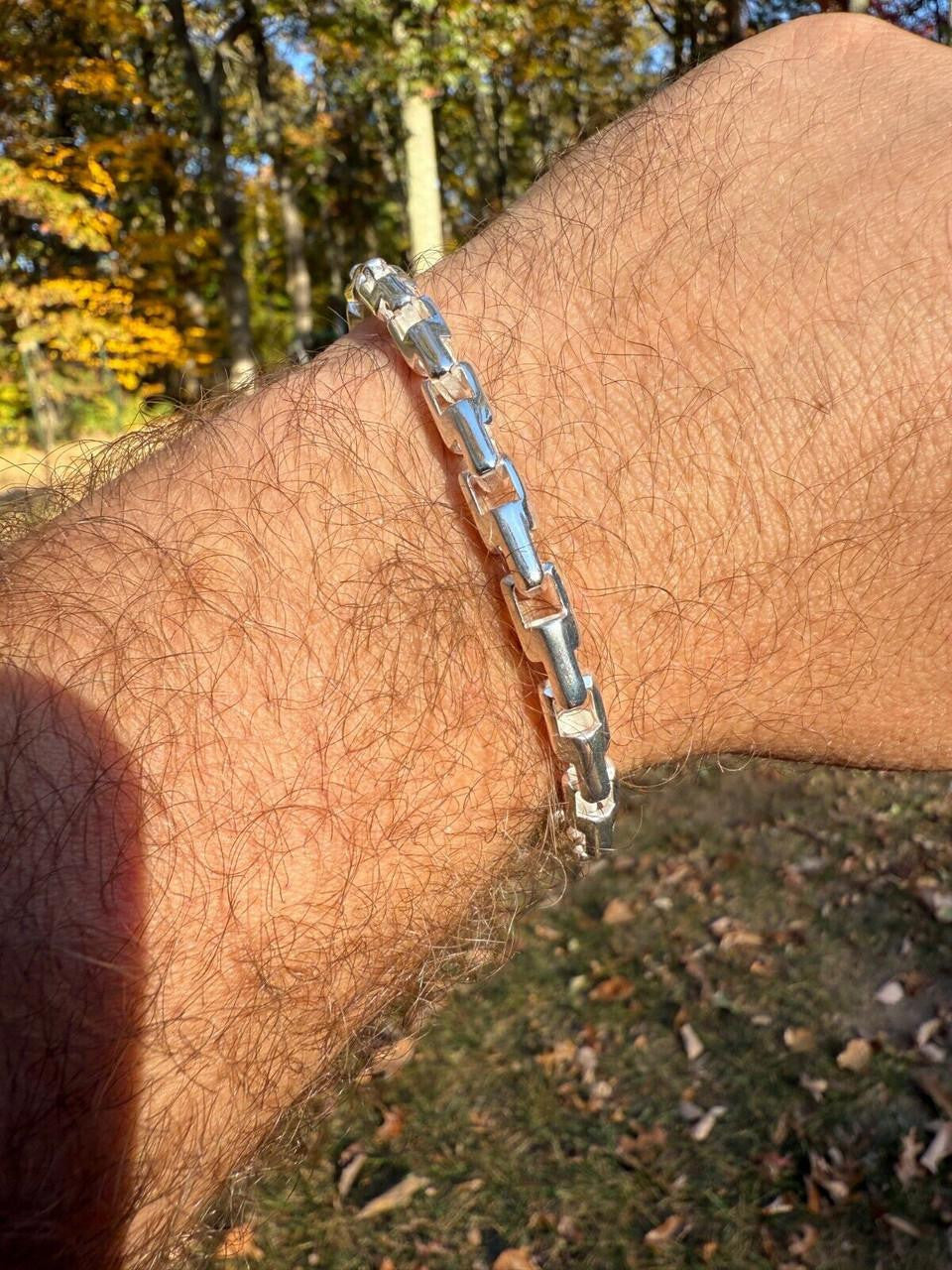 Bullet Rolo Chain Bracelet - 925 Sterling Silver - 7"-9" - 6mm