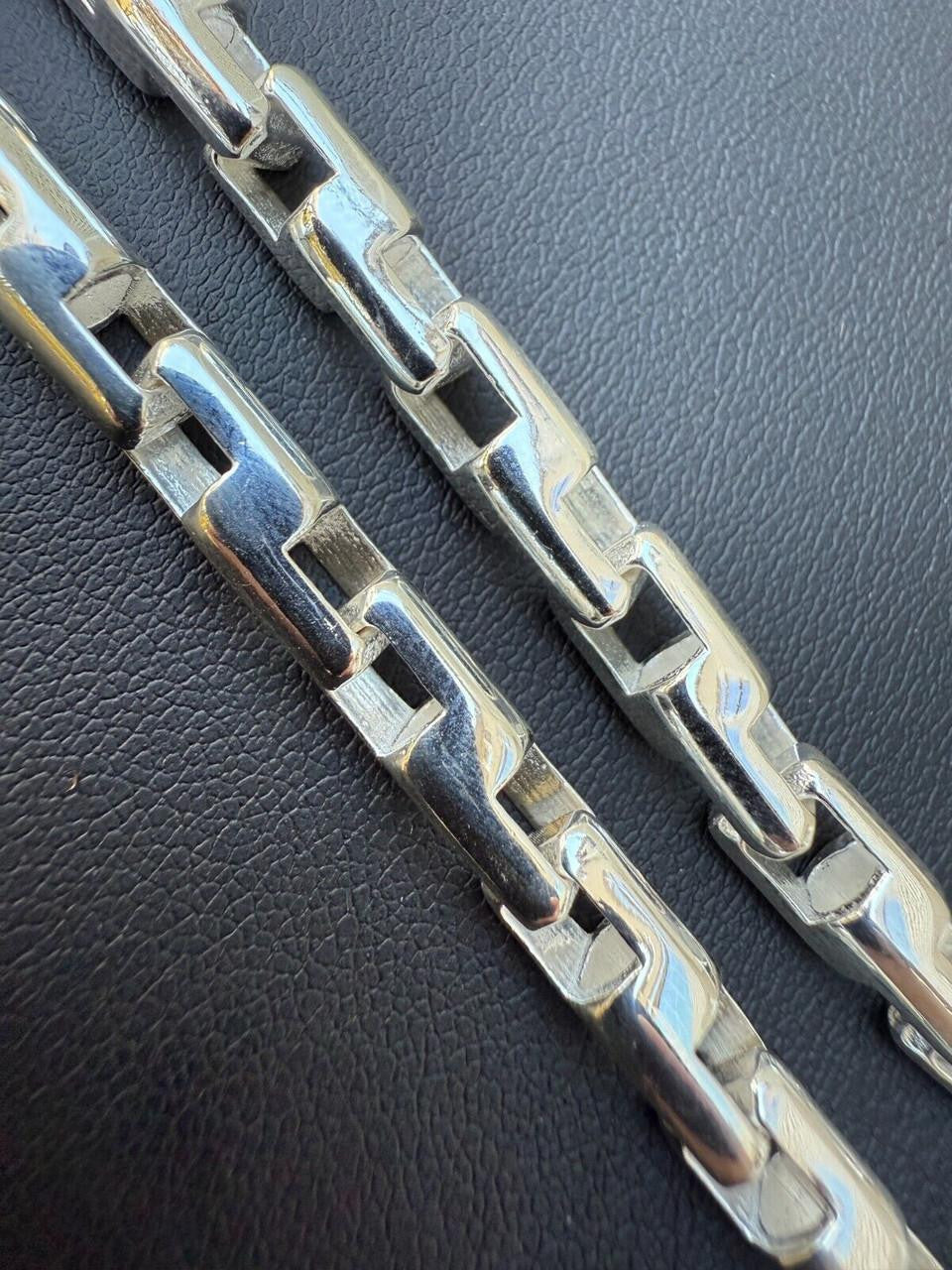 Bullet Rolo Chain Bracelet - 925 Sterling Silver - 7"-9" - 6mm