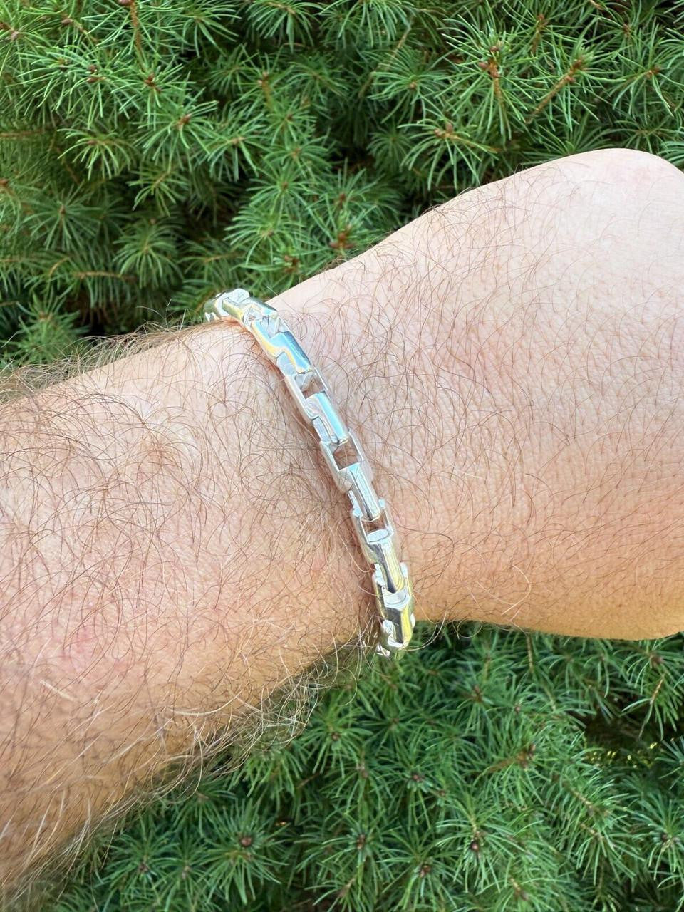 Bullet Rolo Chain Bracelet - 925 Sterling Silver - 7"-9" - 6mm