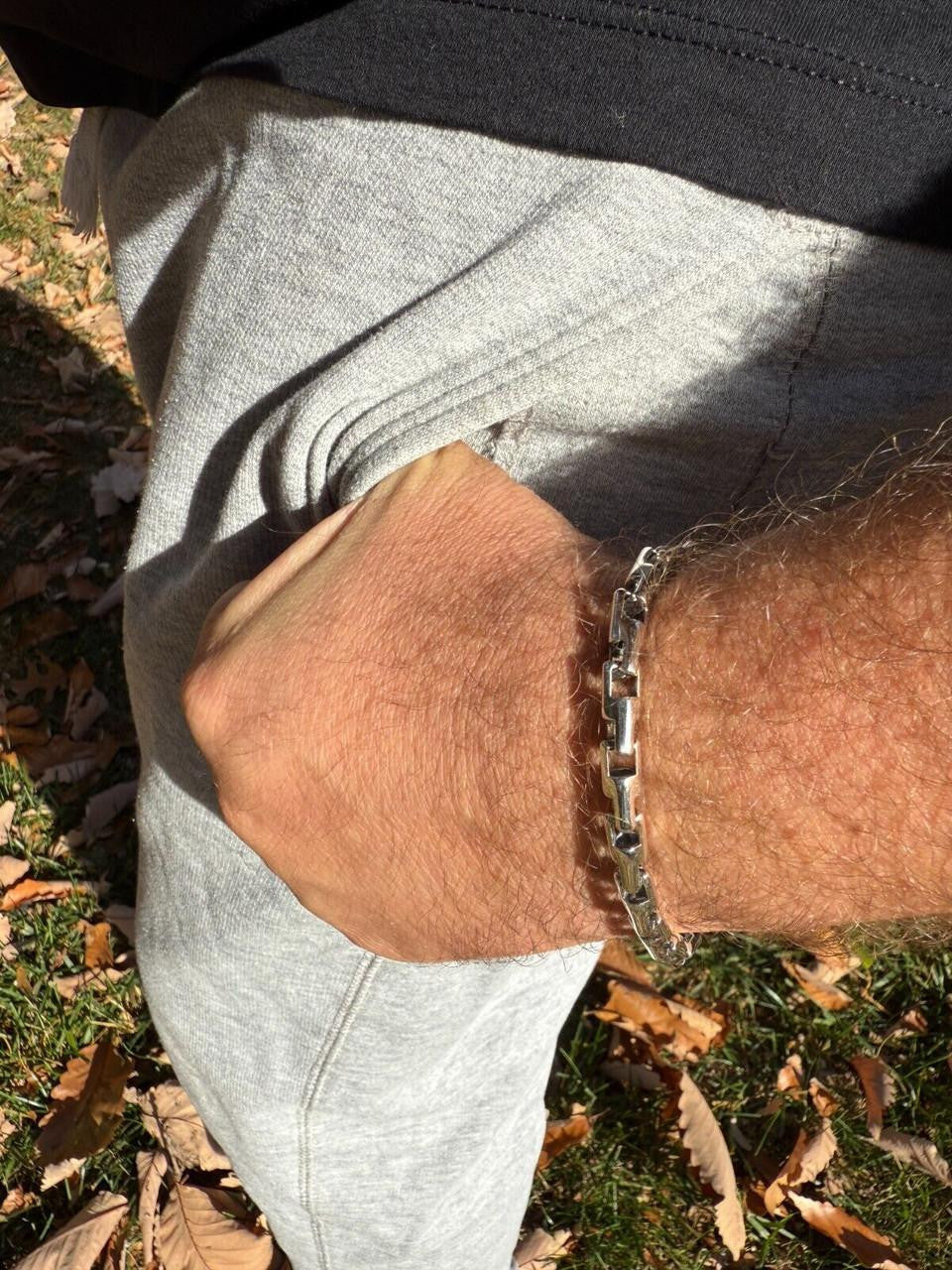 Bullet Rolo Chain Bracelet - Oxidized 925 Sterling Silver - 7"-9" - 6mm