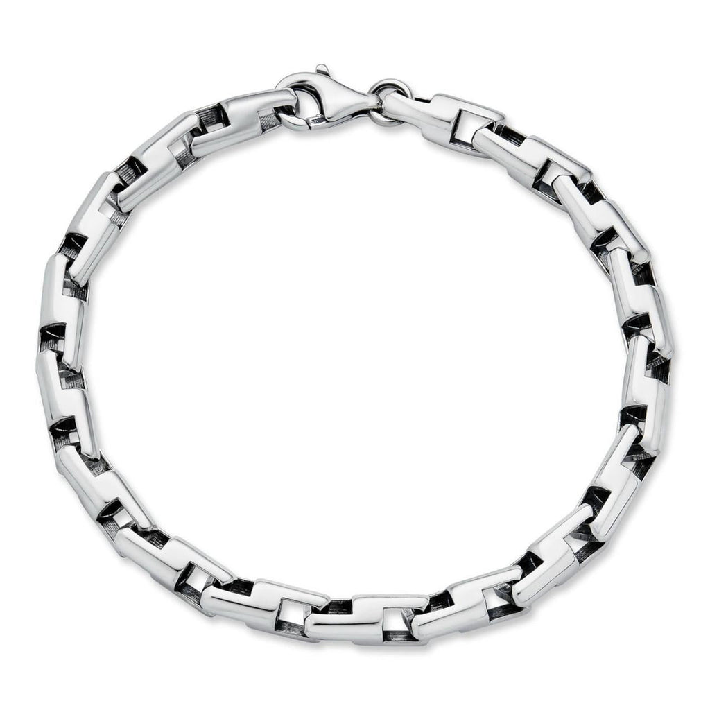 Bullet Rolo Chain Bracelet - Oxidized 925 Sterling Silver - 7"-9" - 6mm