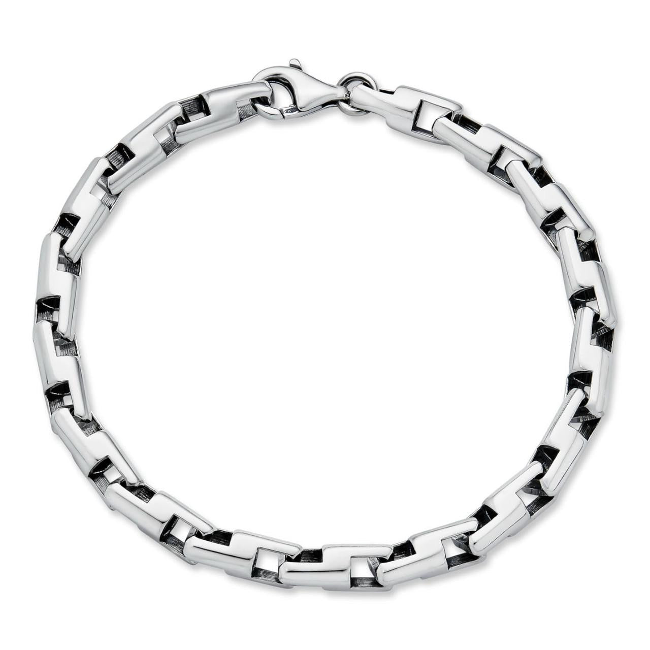 Bullet Rolo Chain Bracelet - Oxidized 925 Sterling Silver - 7"-9" - 6mm