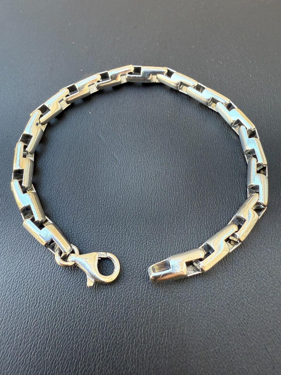 Bullet Rolo Chain Bracelet - Oxidized 925 Sterling Silver - 7"-9" - 6mm