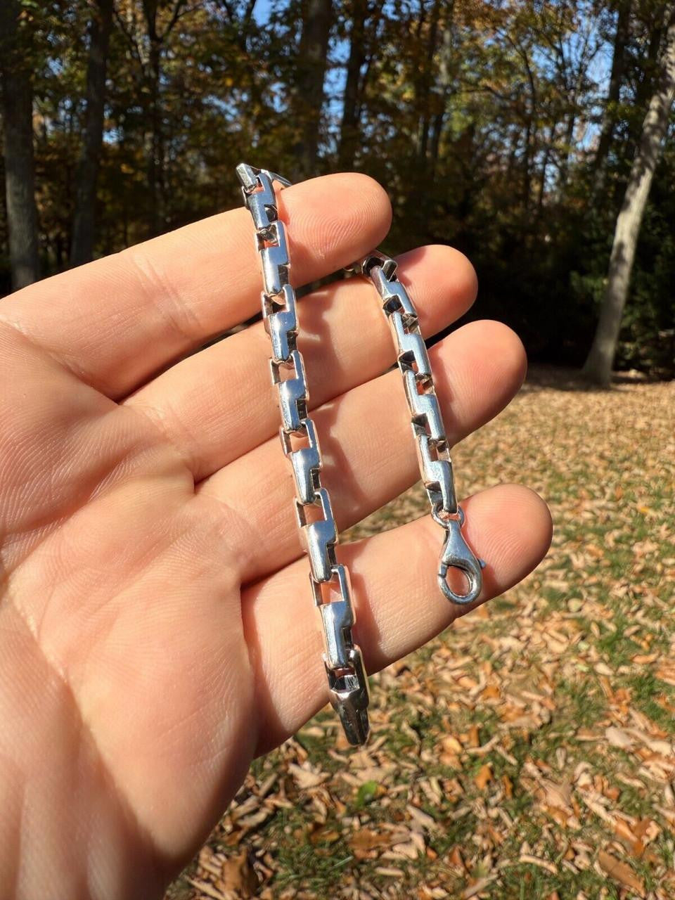 Bullet Rolo Chain Bracelet - Oxidized 925 Sterling Silver - 7"-9" - 6mm