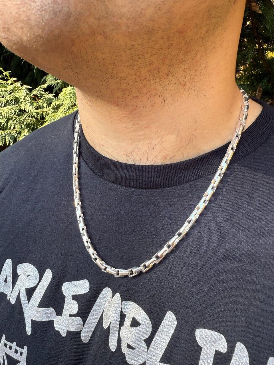 Bullet Rolo Chain Necklace - 925 Sterling Silver - 18"-28" - 6mm