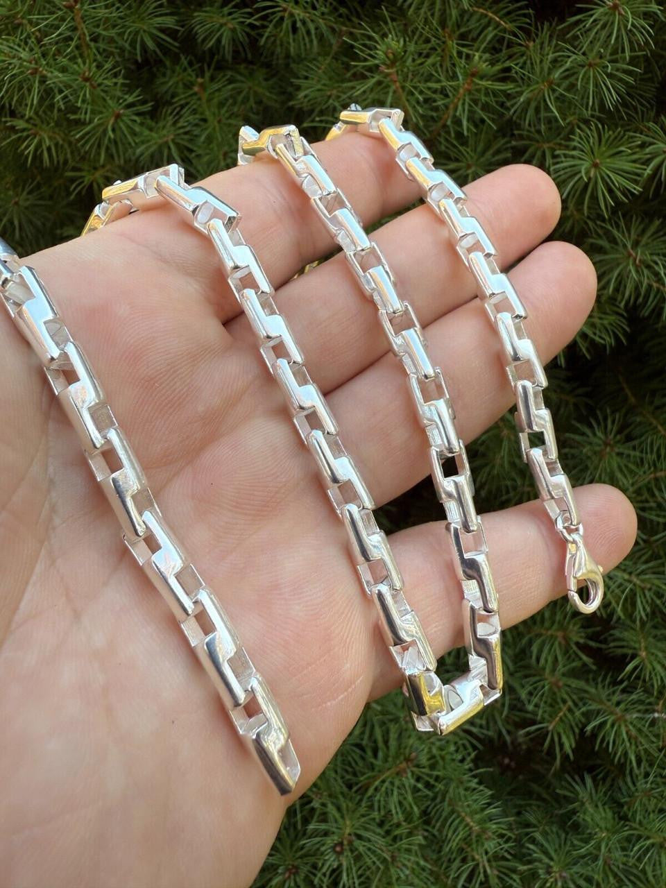 Bullet Rolo Chain Necklace - 925 Sterling Silver - 18"-28" - 6mm