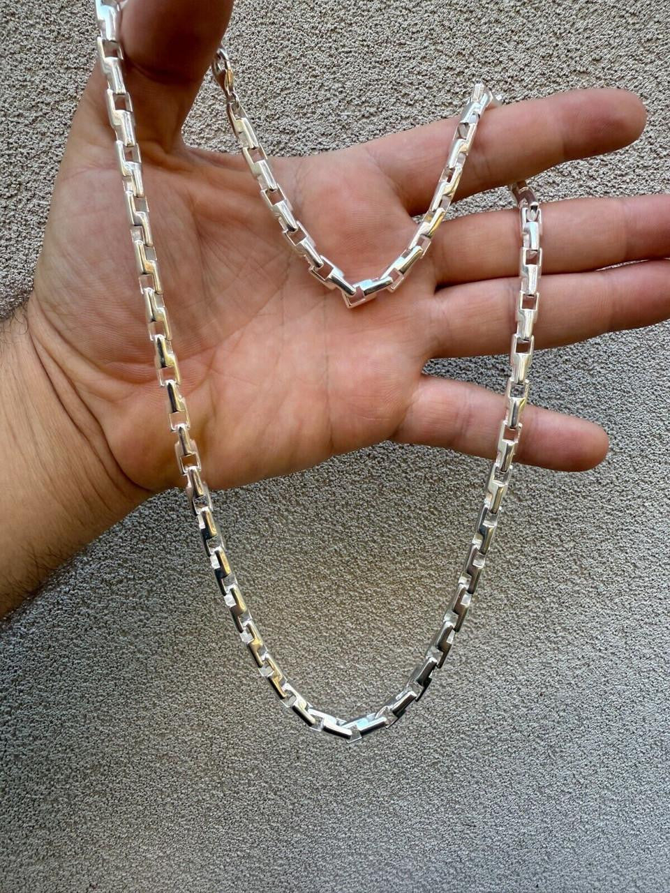 Bullet Rolo Chain Necklace - 925 Sterling Silver - 18"-28" - 6mm