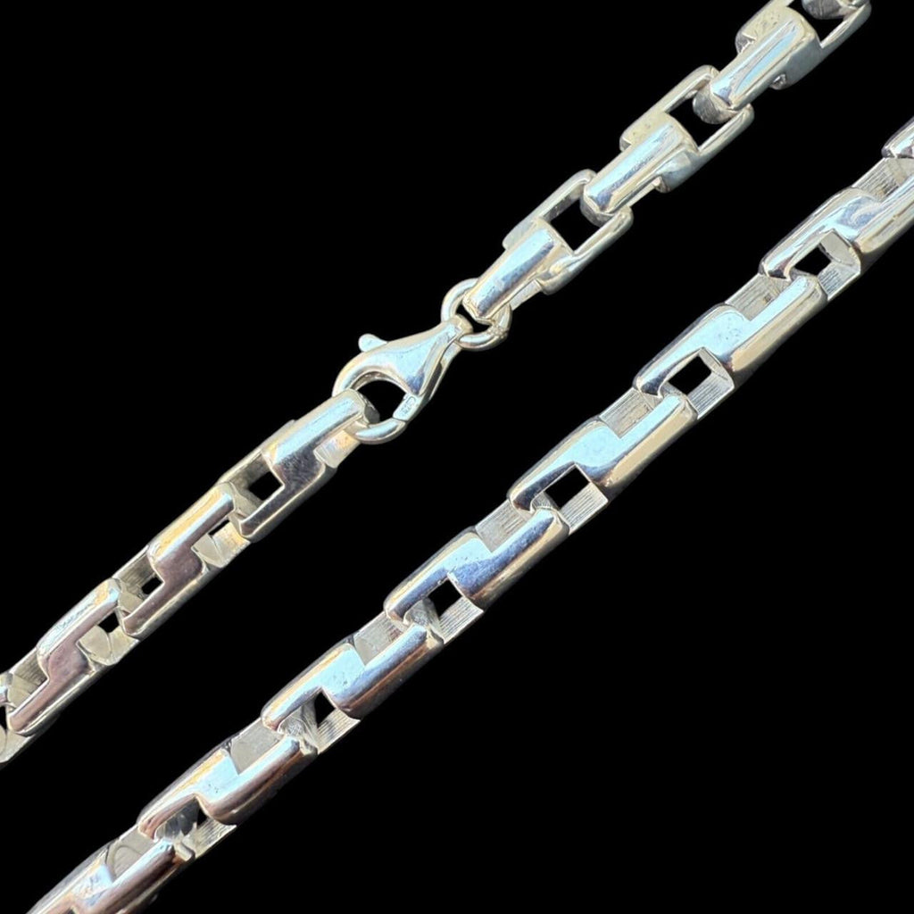 Bullet Rolo Chain Necklace - 925 Sterling Silver - 18"-28" - 6mm