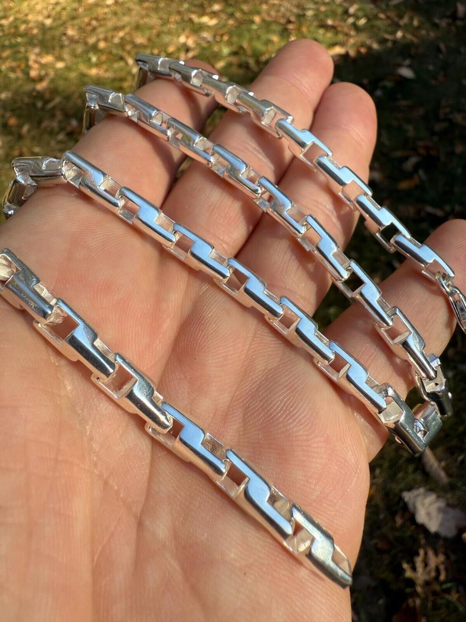 Bullet Rolo Chain Necklace - 925 Sterling Silver - 18"-28" - 6mm