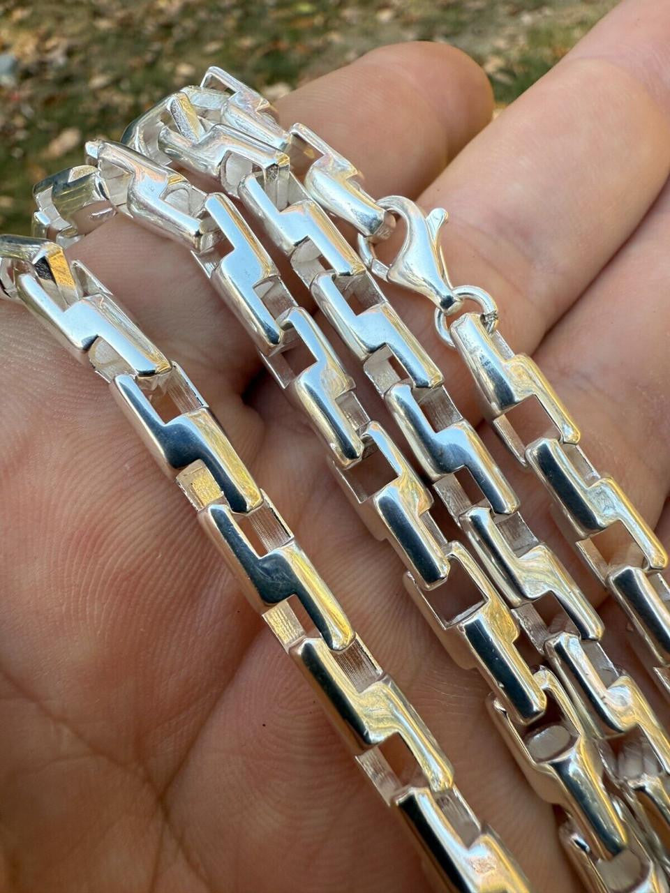 Bullet Rolo Chain Necklace - 925 Sterling Silver - 18"-28" - 6mm