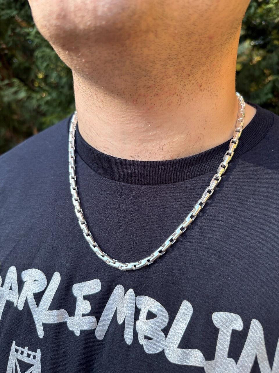 Bullet Rolo Chain Necklace - 925 Sterling Silver - 18"-28" - 6mm