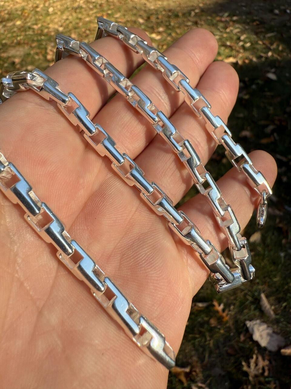 Bullet Rolo Chain Necklace - 925 Sterling Silver - 18"-28" - 6mm