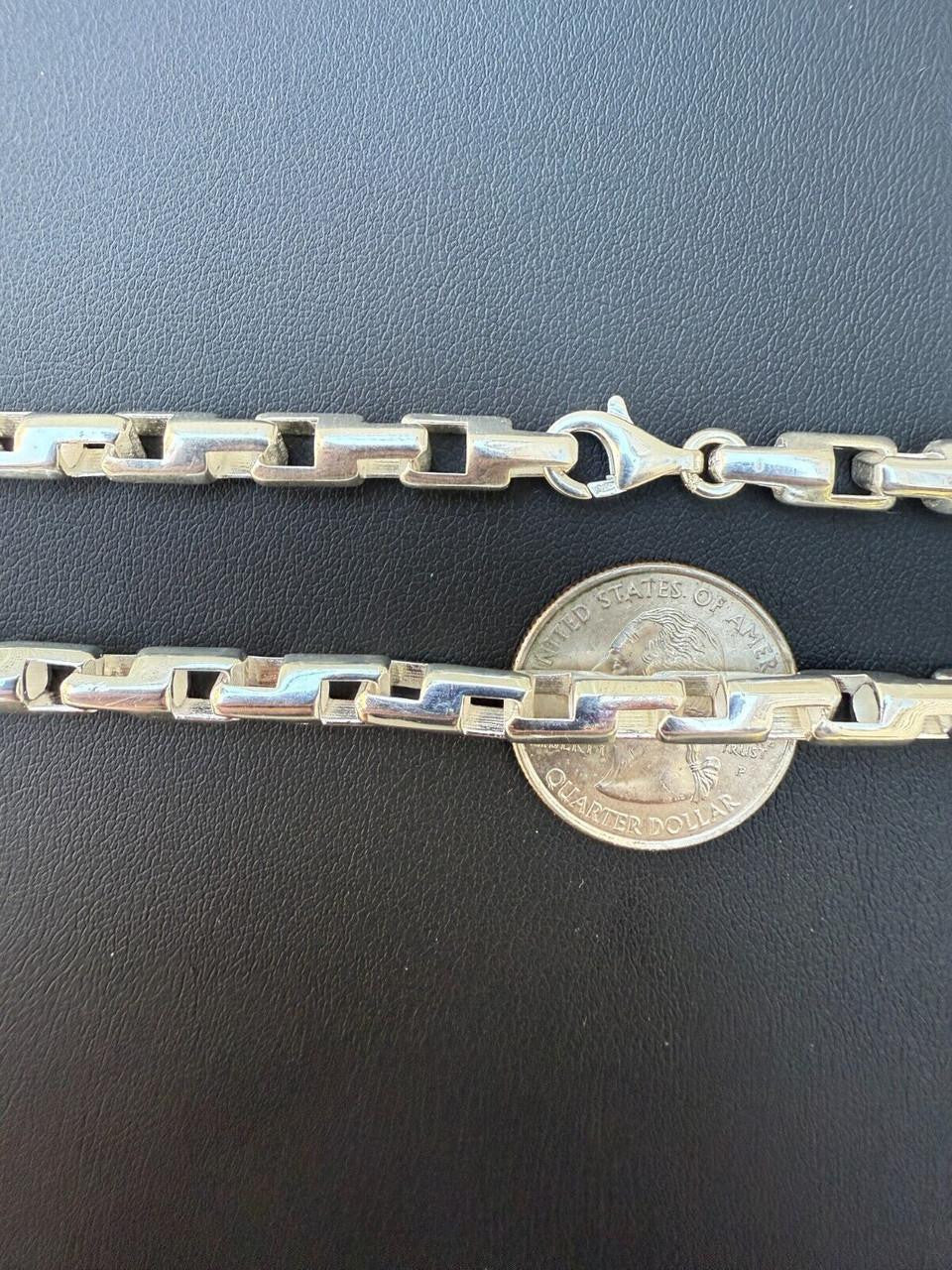 Bullet Rolo Chain Necklace - 925 Sterling Silver - 18"-28" - 6mm