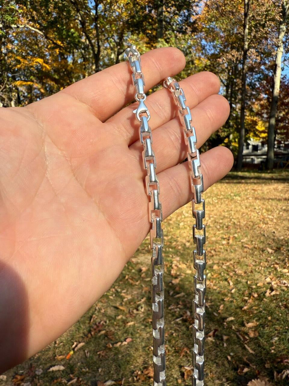 Bullet Rolo Chain Necklace - 925 Sterling Silver - 18"-28" - 6mm