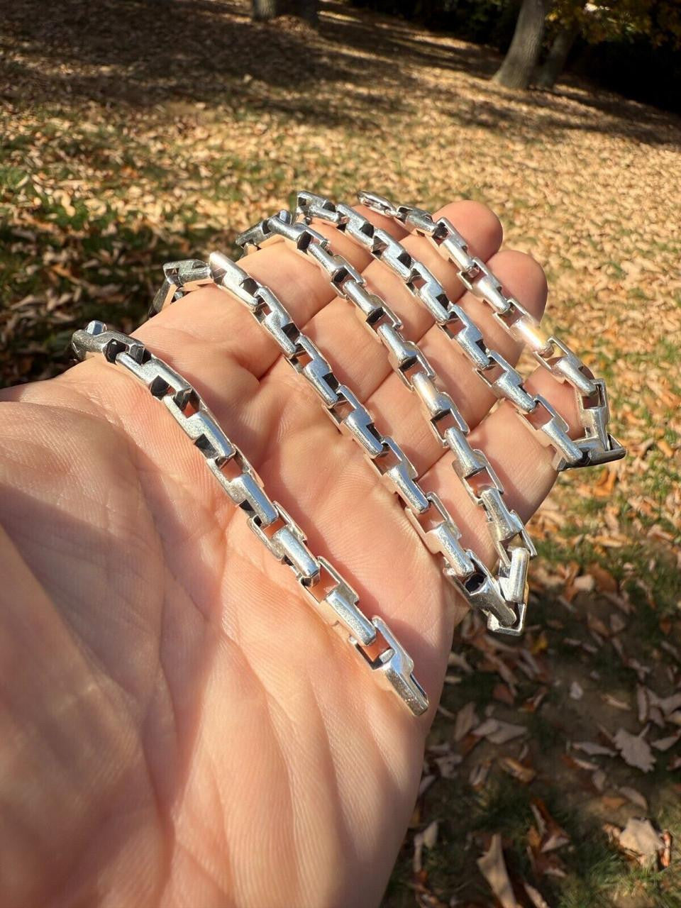 Bullet Rolo Chain Necklace - Oxidized 925 Sterling Silver - 18"-28" - 6mm