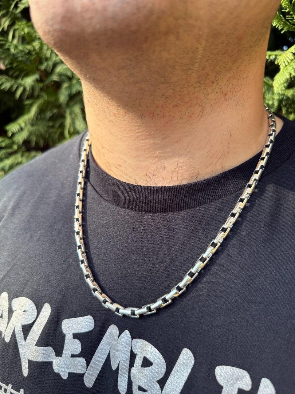 Bullet Rolo Chain Necklace - Oxidized 925 Sterling Silver - 18"-28" - 6mm