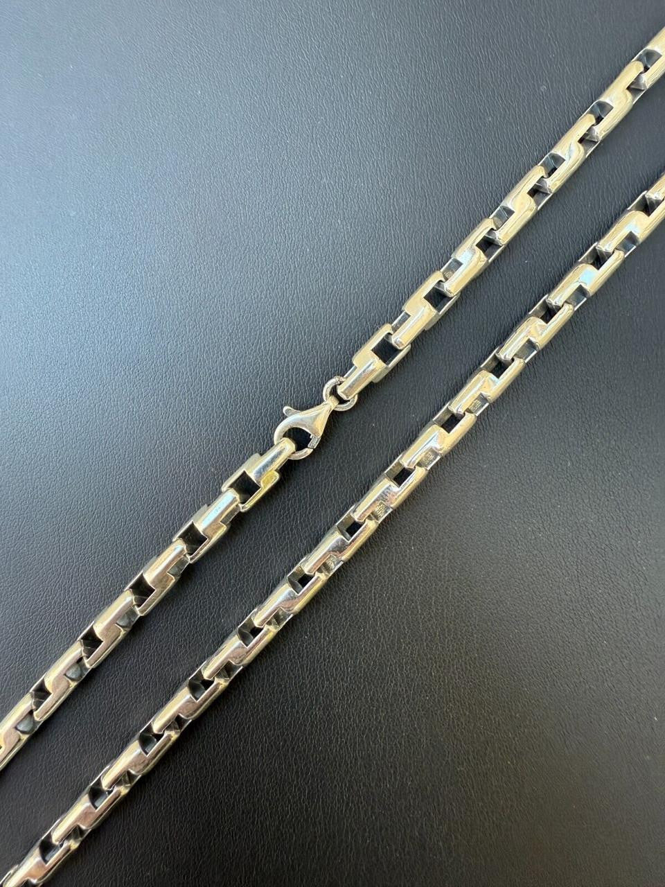 Bullet Rolo Chain Necklace - Oxidized 925 Sterling Silver - 18"-28" - 6mm