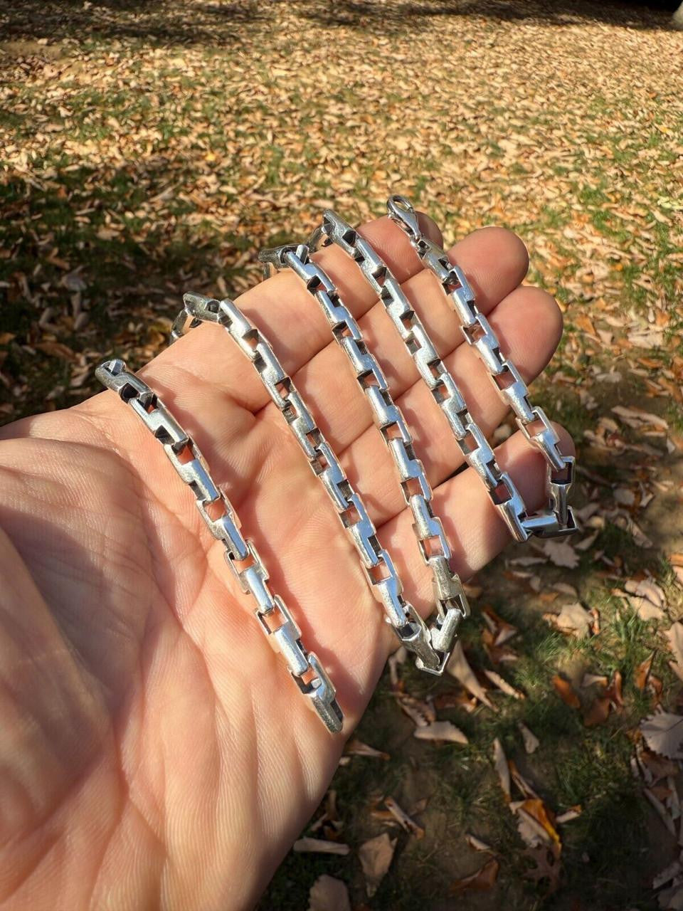 Bullet Rolo Chain Necklace - Oxidized 925 Sterling Silver - 18"-28" - 6mm