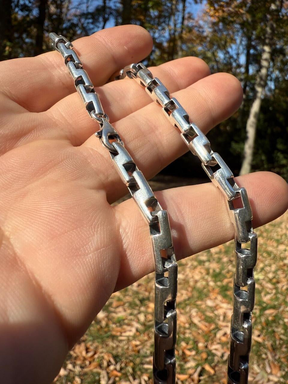 Bullet Rolo Chain Necklace - Oxidized 925 Sterling Silver - 18"-28" - 6mm