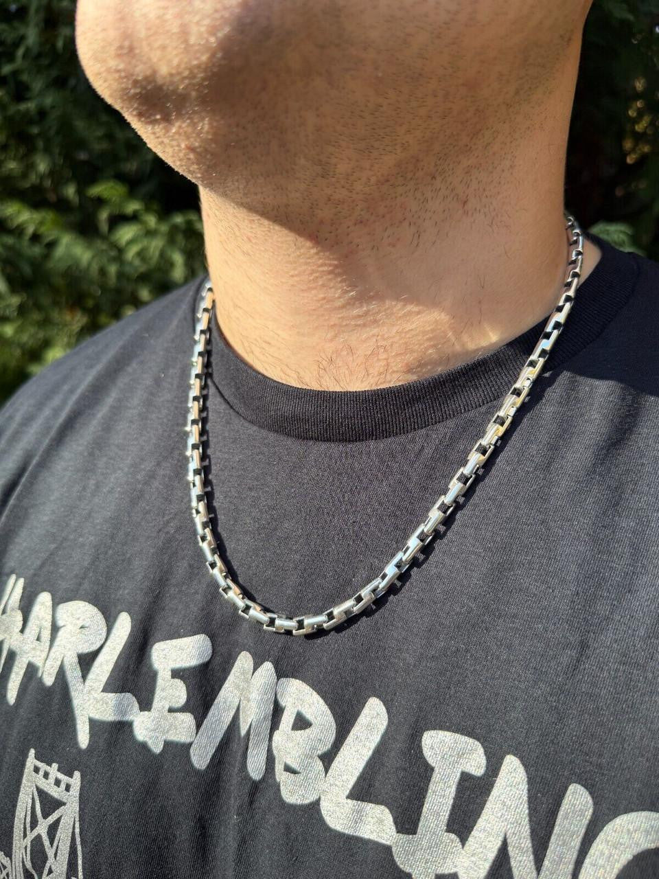Bullet Rolo Chain Necklace - Oxidized 925 Sterling Silver - 18"-28" - 6mm
