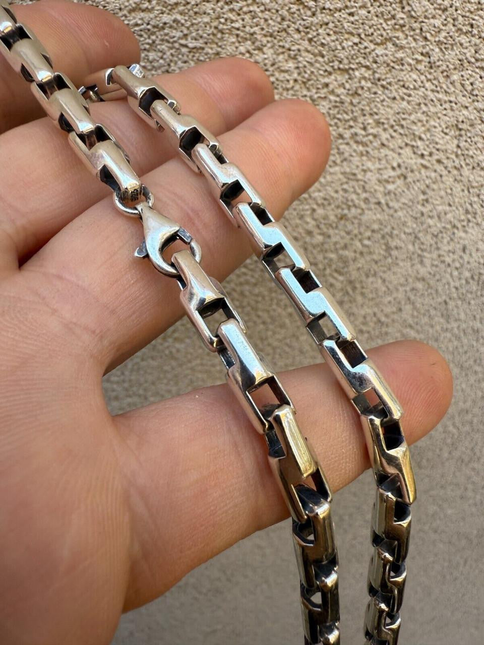 Bullet Rolo Chain Necklace - Oxidized 925 Sterling Silver - 18"-28" - 6mm