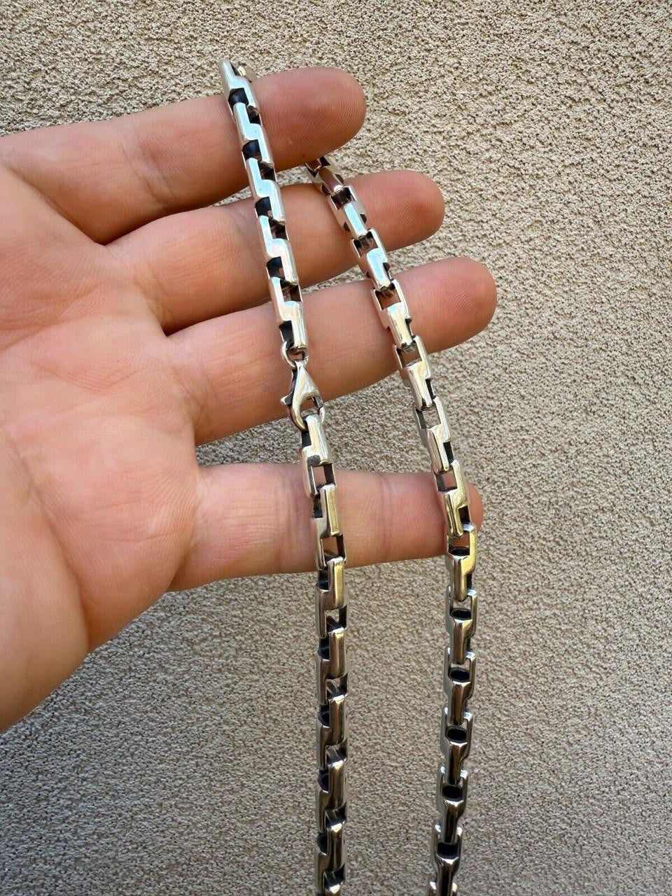 Bullet Rolo Chain Necklace - Oxidized 925 Sterling Silver - 18"-28" - 6mm